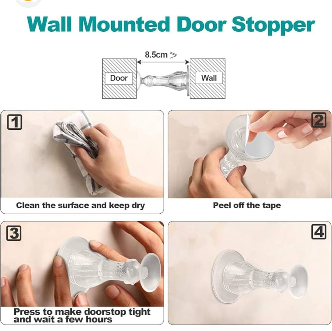 Door Stopper 8.5cm Strong Adhesive Silicone Black  Prevent slammed doors, pinched fingers, and wall dents with this 8.5cm long strong adhesive silicone door stopper