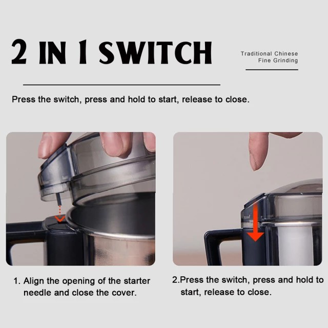 300W Stainless Steel Electric Coffee Grinder – Large Capacity Semi-Automatic Bean, Spice, Nut & Grain Grinding Machine, High-Speed Powder Crusher, Durable Food Processor for Home and Commercial Use