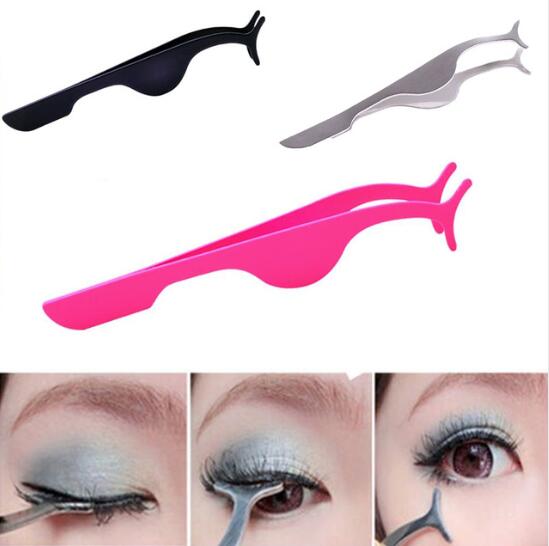 1pc False Eyelash Tweezers Fake Eye Lash Applicator Eyelash Extension Curler Nipper Auxiliary Clip Clamp Makeup Forceps Tools