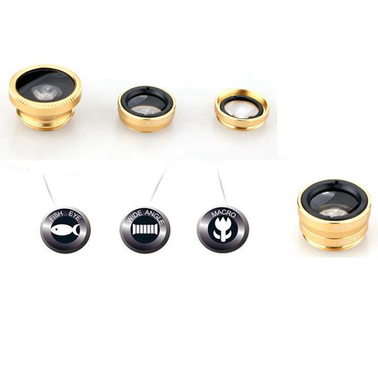 Wide angle microspur fisheye 3 in 1 mobile phone lens
