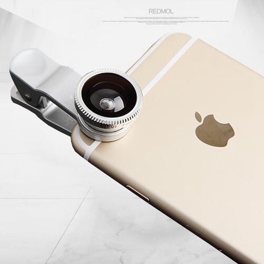 Wide angle microspur fisheye 3 in 1 mobile phone lens
