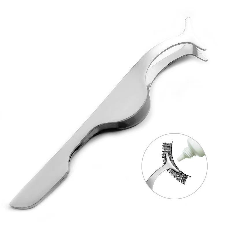 1pc False Eyelash Tweezers Fake Eye Lash Applicator Eyelash Extension Curler Nipper Auxiliary Clip Clamp Makeup Forceps Tools