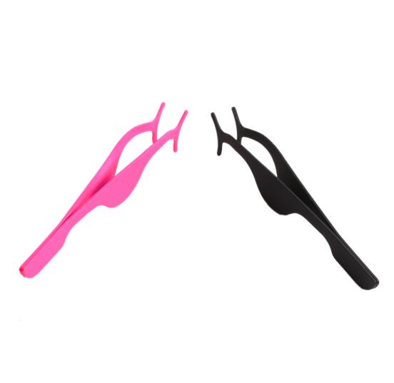 1pc False Eyelash Tweezers Fake Eye Lash Applicator Eyelash Extension Curler Nipper Auxiliary Clip Clamp Makeup Forceps Tools