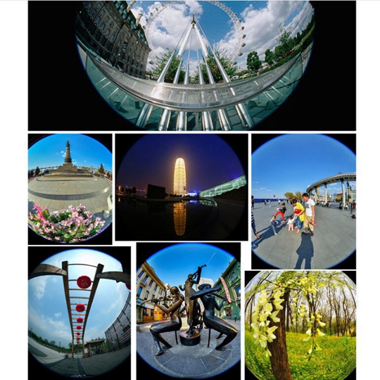 Wide angle microspur fisheye 3 in 1 mobile phone lens