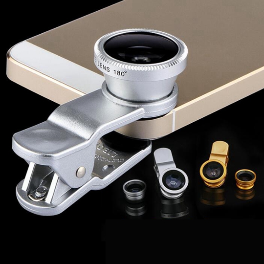 Wide angle microspur fisheye 3 in 1 mobile phone lens