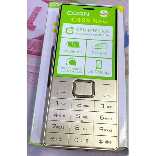 AMAZING OFFER!! CORN T528:| 3.0" QVGA LCD Screen | 64MB RAM+128MB Storage Expandable Upto 32GB | 2500mAh Battery | Dual SIM | Torch | 2.0MP Camera | 1000 Contacts & 1000 Messages | FM Radio | Kabambe