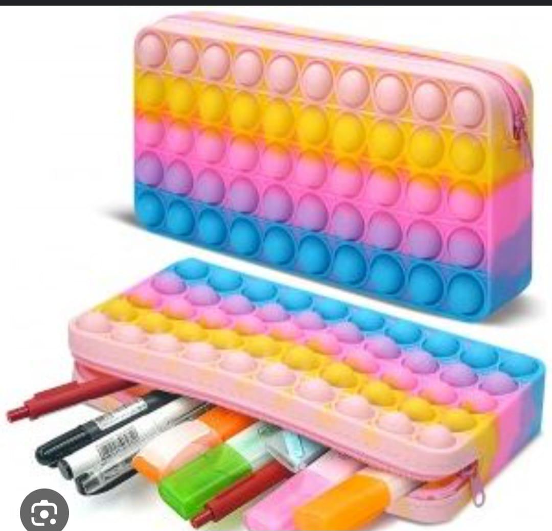 Sling Bag for Girls | Toy Bag | Pop It Bag | Funny Gift for Girls | Bliss Pop Pencil Case, Popping Fidget Toy Bag, Push Bubble Silicone Sensory School Supplies, Large Capacity Pen Case