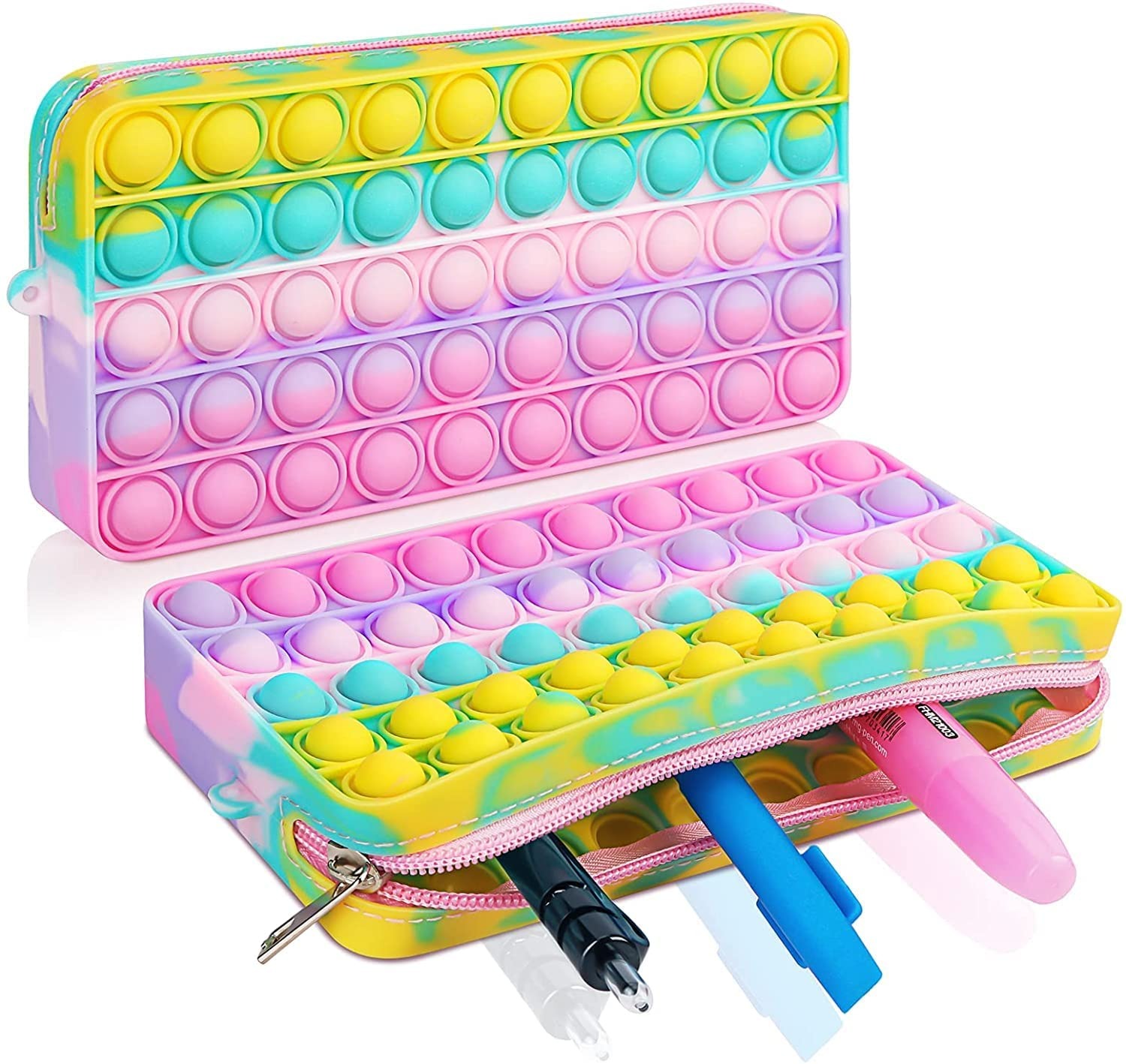 Sling Bag for Girls | Toy Bag | Pop It Bag | Funny Gift for Girls | Bliss Pop Pencil Case, Popping Fidget Toy Bag, Push Bubble Silicone Sensory School Supplies, Large Capacity Pen Case