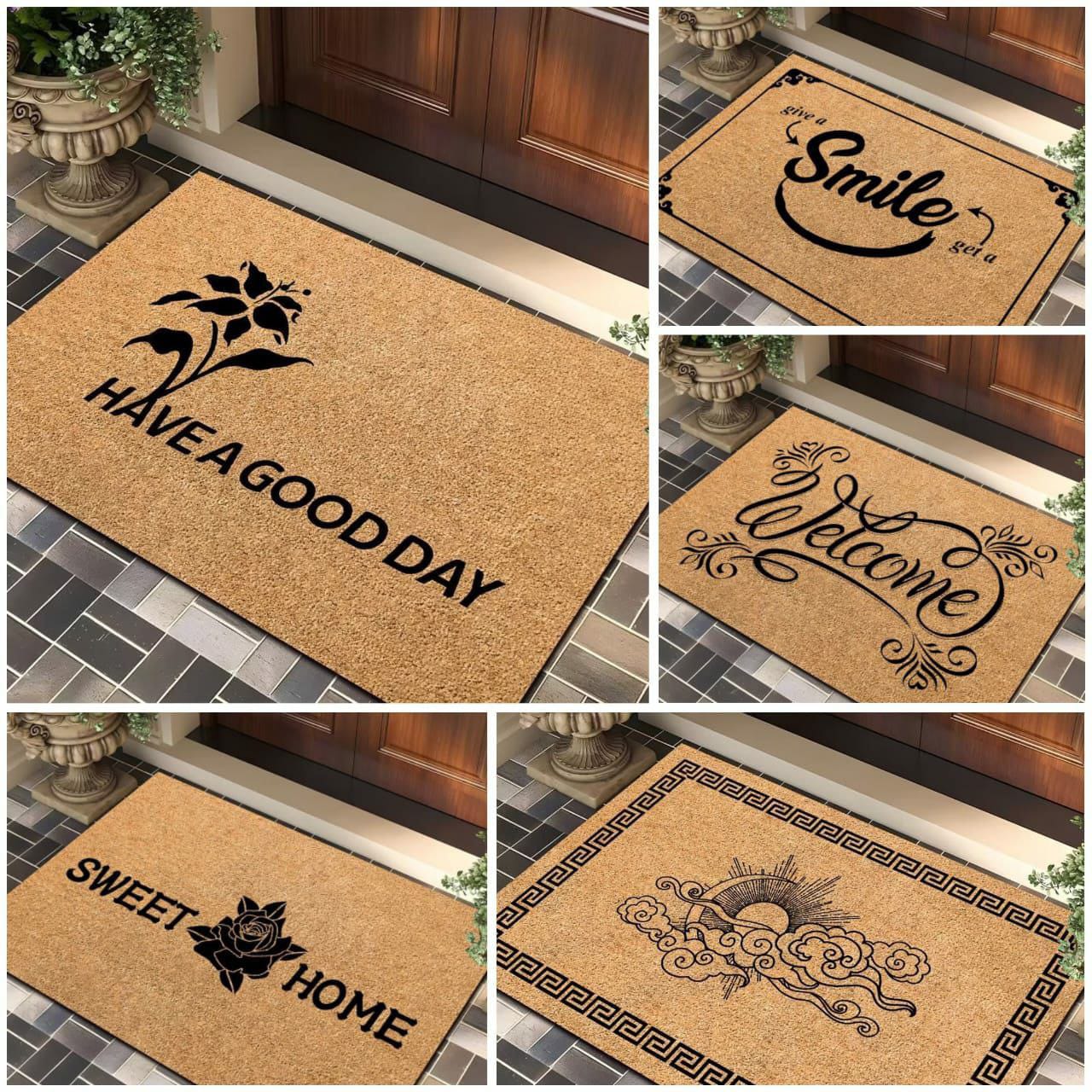 DOOR MATS. 50*80cm Rubber bottom door entrance mat, Non-slip, durable, weather-resistant, Keeps dust, dirt, and moisture out,  Easy to clean