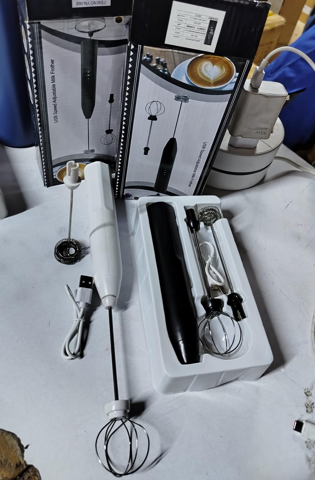 FROTHER. Rechargeable Milk Frother Handheld Electric Coffee Mixer USB-C 3 Speed Stainless Steel Whisk for Latte Cappuccino, Easy to clean and use.