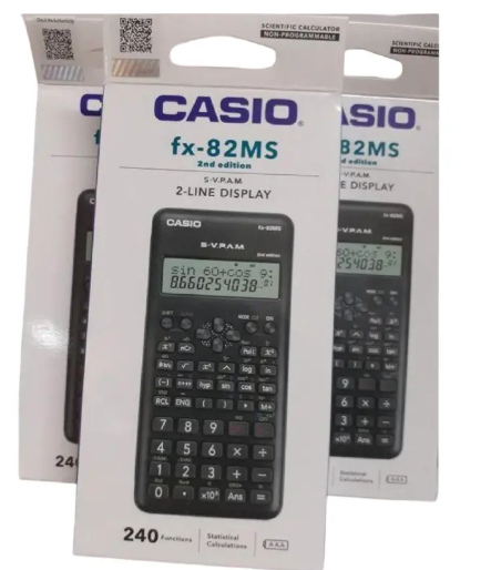 Casio fx-82MS 2nd Edition Scientific Calculator – Non-Programmable with 240 Functions, Solar + Battery Power, 2-Line Display | For Students, Engineers & Professionals