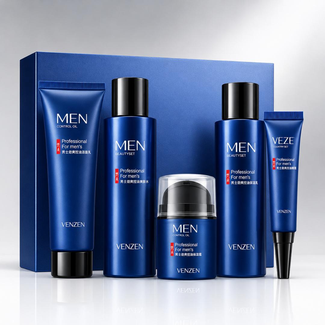 VENZEN Executive Men’s Skin Recovery Kit – Oil Control & Hydration Grooming System