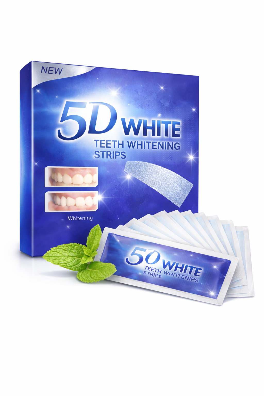5D White Teeth Whitening Strips – Advanced At-Home Dental Whitening Kit for Brighter, Stain-Free Smile