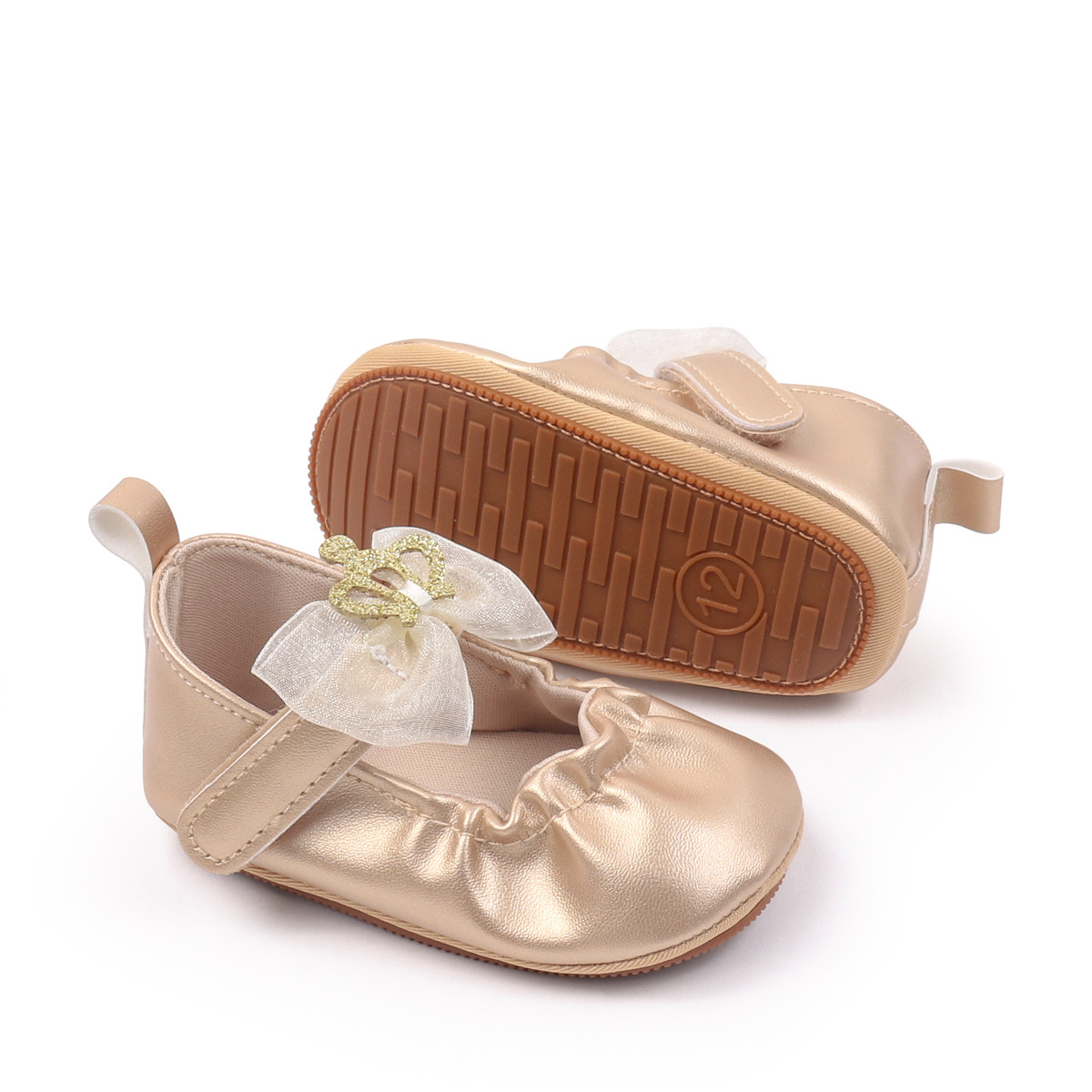 Hot Selling Spring And Autumn Baby Girls First Walking Indoor Outdoor Princess Shoes With Cute Design For 0-18M Soft TPR Sole
