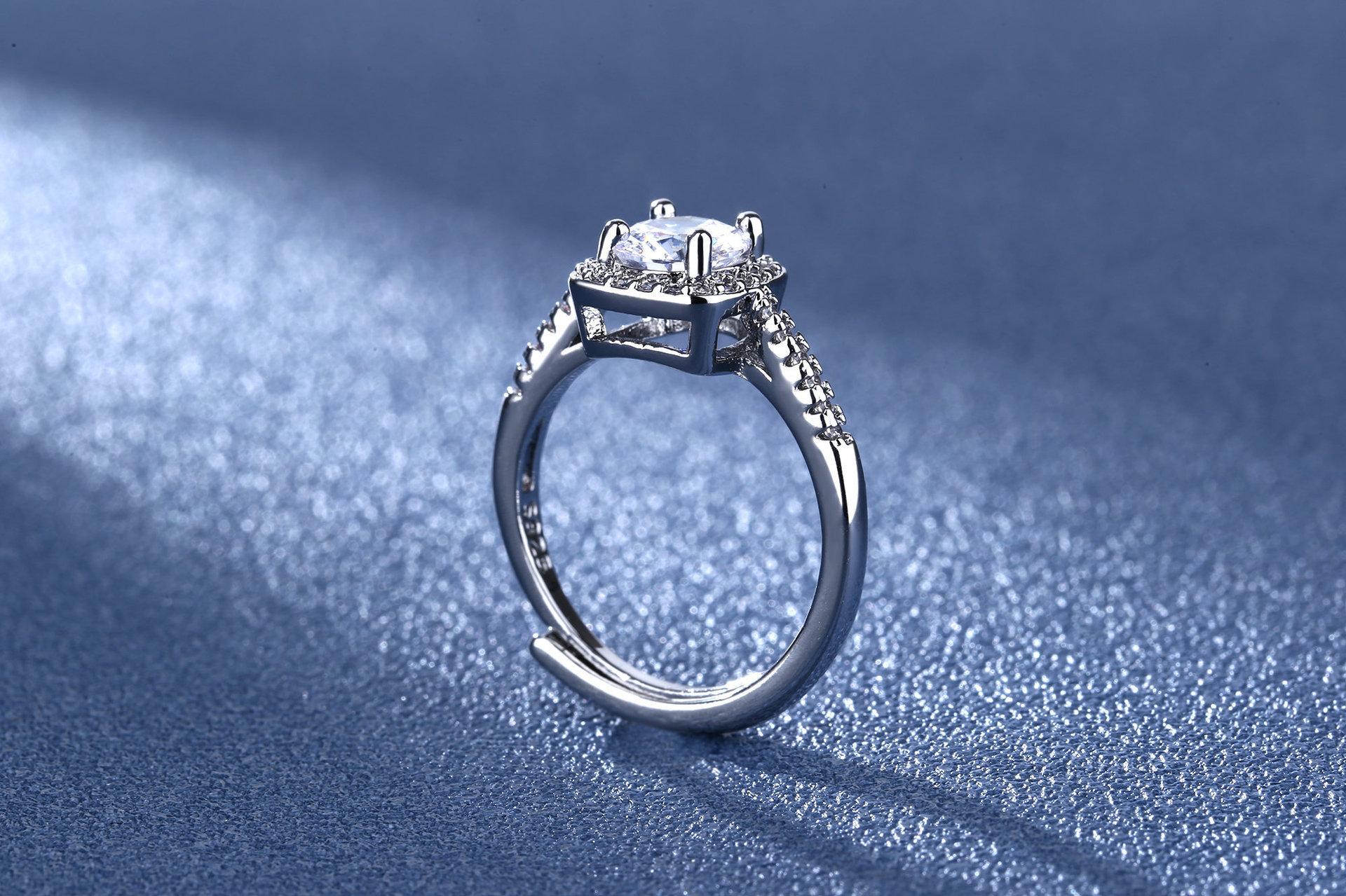 1PC 925 Sterling Silver Fashion Trend Princess Square Bag Eight Hearts Eight Arrows Zircon Ring Birthday Party Anniversary Gift