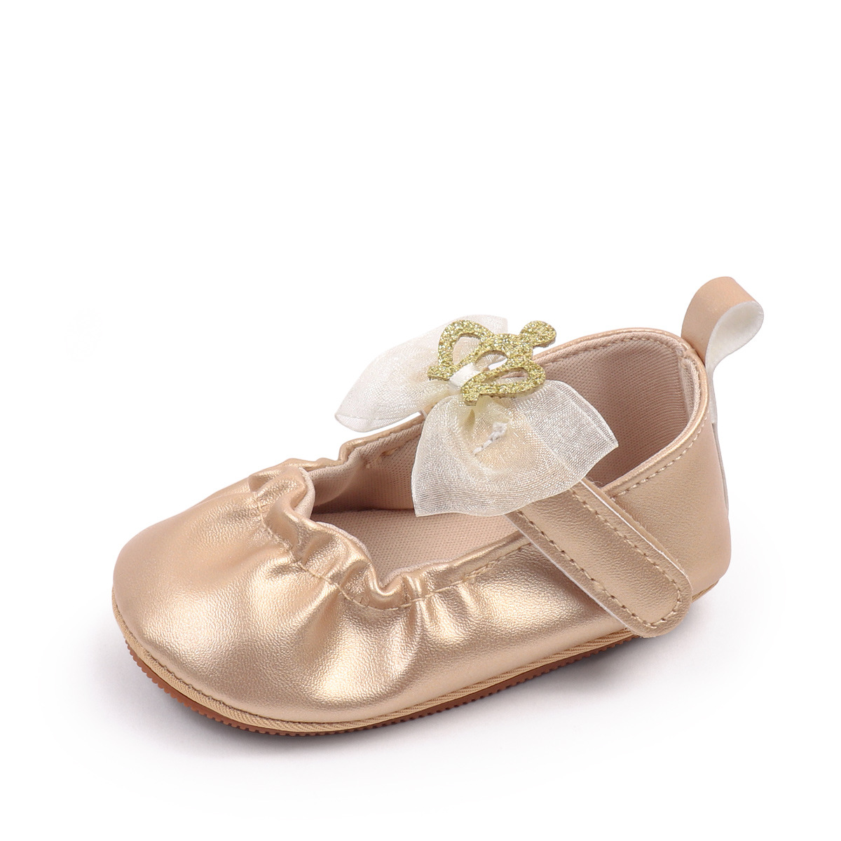 Hot Selling Spring And Autumn Baby Girls First Walking Indoor Outdoor Princess Shoes With Cute Design For 0-18M Soft TPR Sole