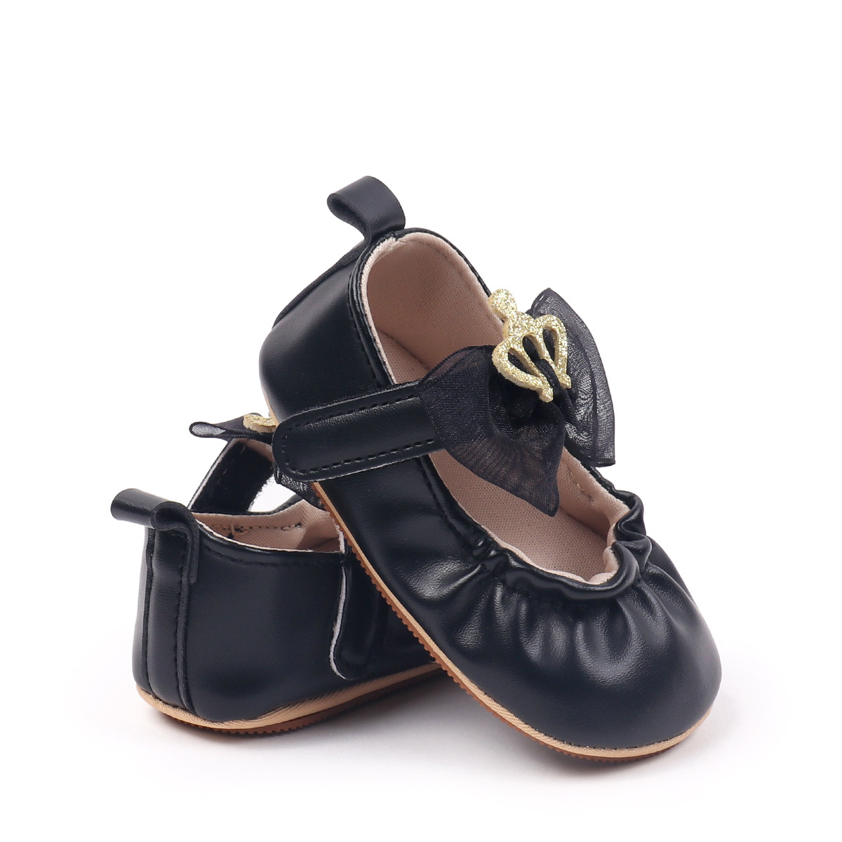 Hot Selling Spring And Autumn Baby Girls First Walking Indoor Outdoor Princess Shoes With Cute Design For 0-18M Soft TPR Sole