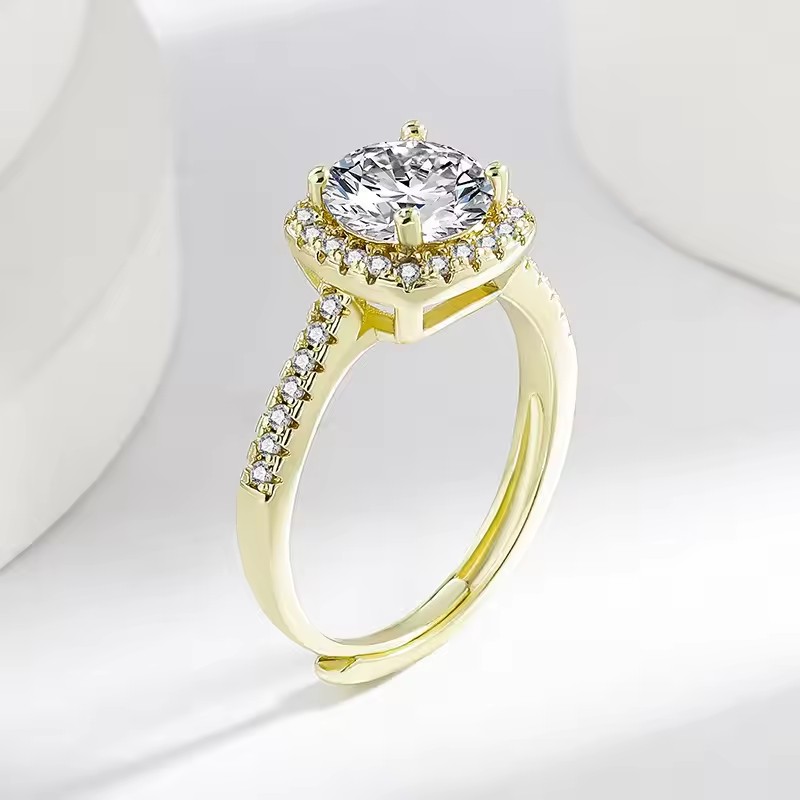 1PC 925 Sterling Silver Fashion Trend Princess Square Bag Eight Hearts Eight Arrows Zircon Ring Birthday Party Anniversary Gift