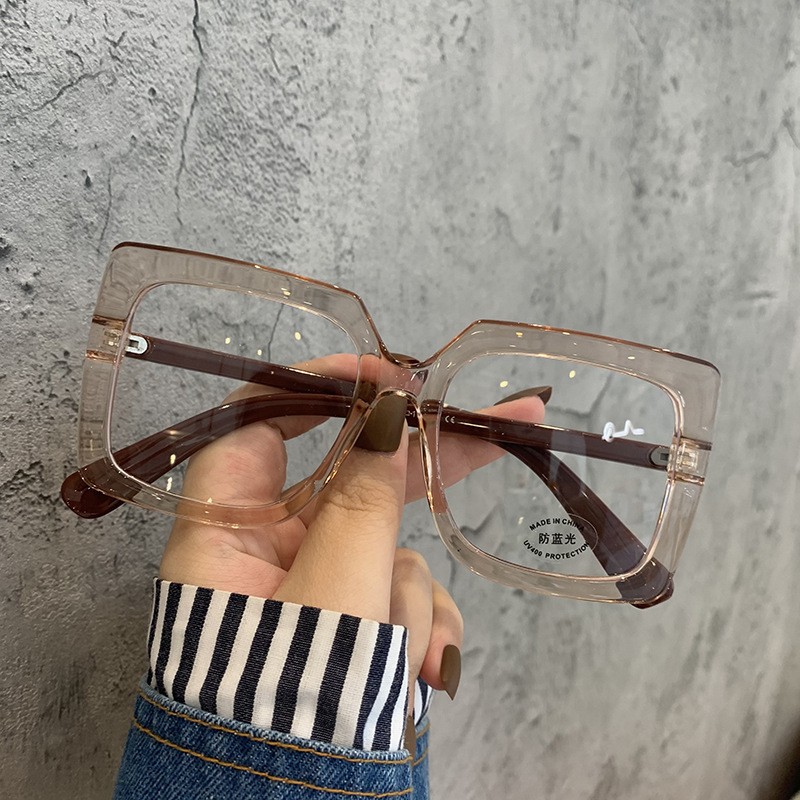 Big Square Anti Blue Light Glasses Womens Glasses Trend Computer Goggles Glasses Transparent Optical Spectacle FZ-463