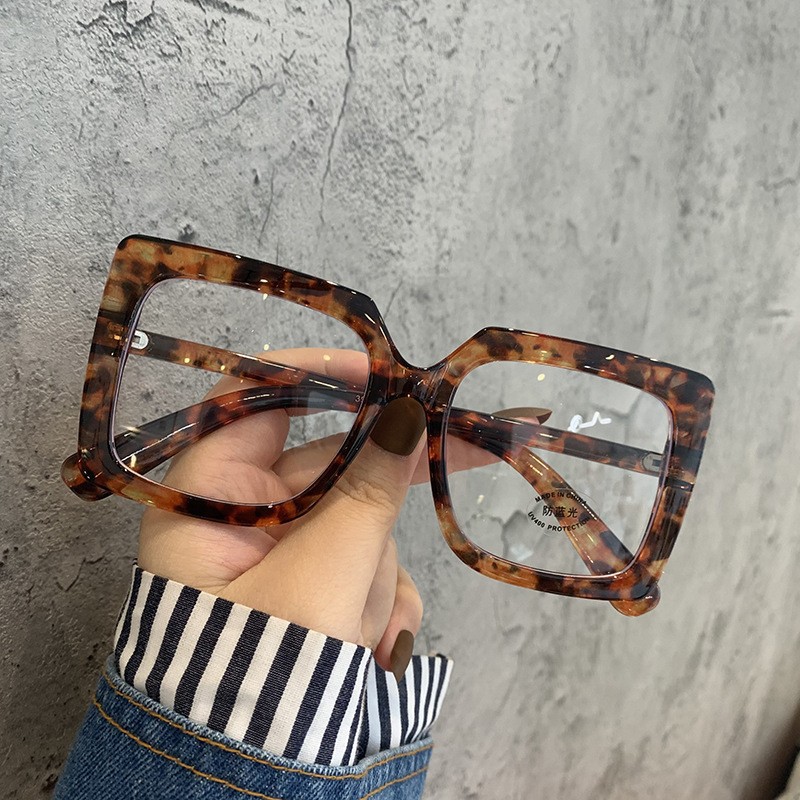 Big Square Anti Blue Light Glasses Womens Glasses Trend Computer Goggles Glasses Transparent Optical Spectacle FZ-463