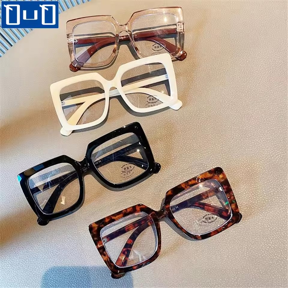 Big Square Anti Blue Light Glasses Womens Glasses Trend Computer Goggles Glasses Transparent Optical Spectacle FZ-463