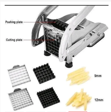 . 2IN1 HEAVY GAUGE POTATO CHIPPER MACHINE - 2 SIZE CHIPS CUTTER SIMPLE AND EASY CUTTING STAINLESS STEEL BODY MATERIAL EXTRA SHARP STAINLESS STEEL BLADE