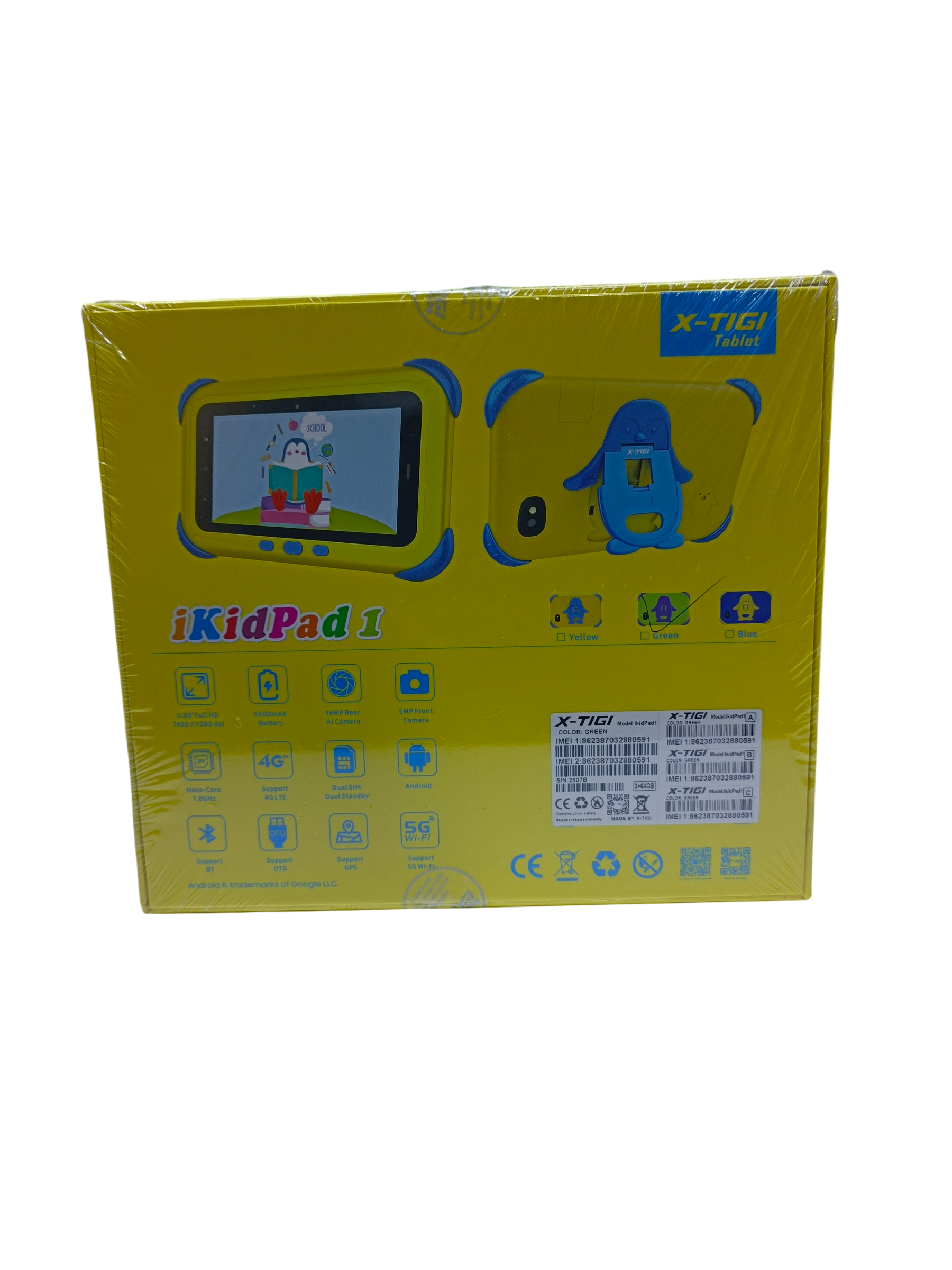 X-TIGI iKidpad 1 6.85" FHD Display 64GB+3GB RAM Dual Sim 1.8GHz 16MP Rear Camera 5MP Front Camera 6500mAh Battery Android Kids Tablet