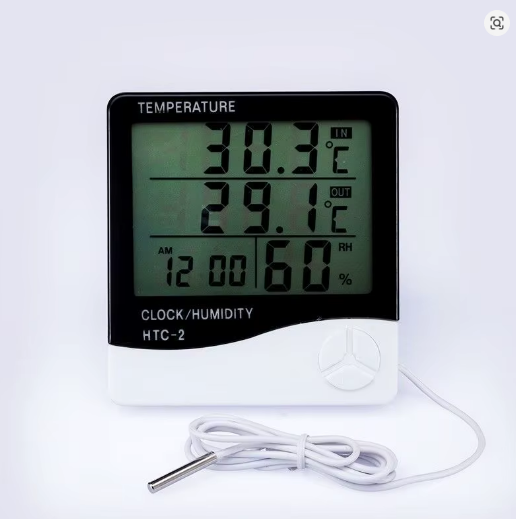 LCD Digital Temperature Humidity Meter HTC-2 Home Indoor Outdoor Hygrometer Thermometer Weather Station with External Probe