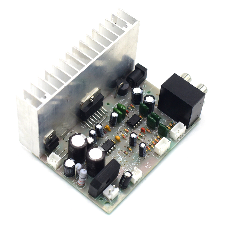Professional Digital Subwoofer Stereo Amplifier Board 2.1 Channel AC/DC 12V 2*38W TDA7379 for Amplifiers with Heatsink Sub Out AC DC Power Input