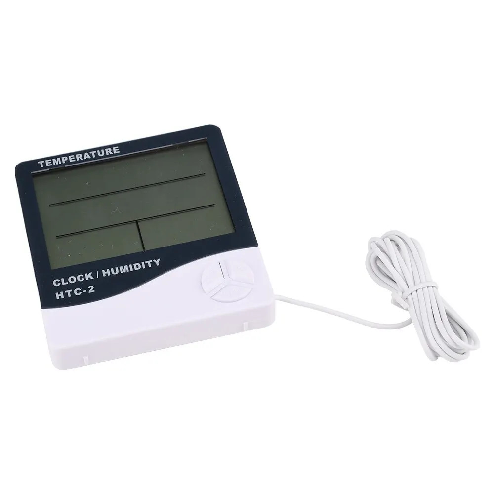 LCD Digital Temperature Humidity Meter HTC-2 Home Indoor Outdoor Hygrometer Thermometer Weather Station with External Probe