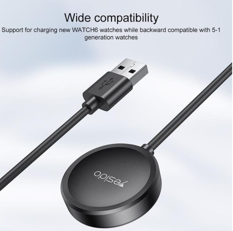 Yesido Wireless Smart Watch Charger – Magnetic Fast Charging Dock, Portable USB Charging Cable for Smart Watches