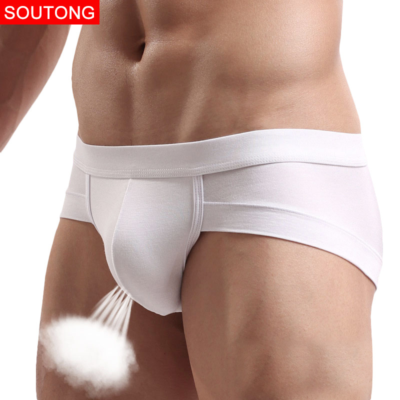 Men's Briefs: Low-rise Modal Briefs with Contoured Front Panel, Anti-Restriction Design, Plain Colour, Minimalist Style