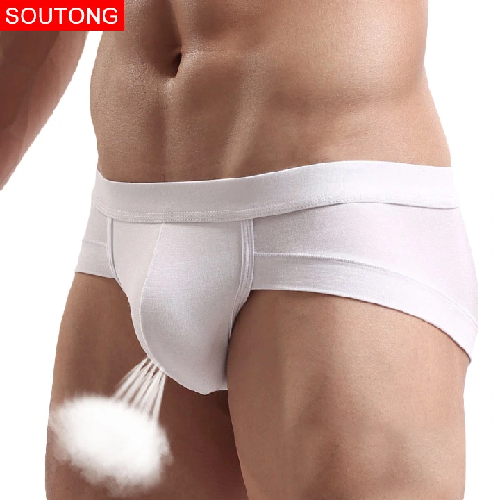 Men's Briefs: Low-rise Modal Briefs with Contoured Front Panel, Anti-Restriction Design, Plain Colour, Minimalist Style