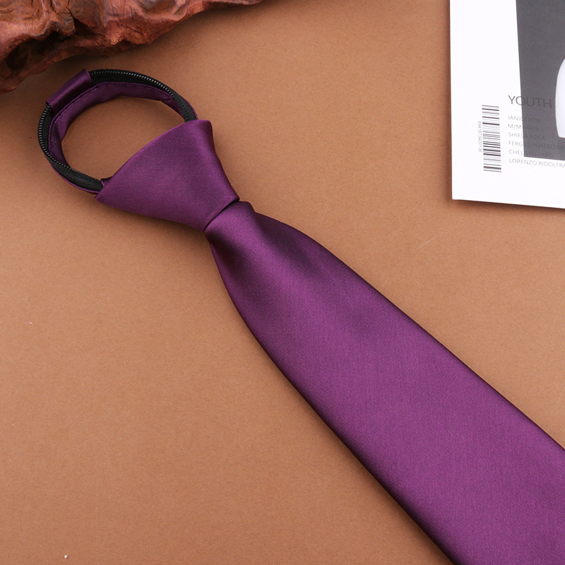 Men's Formal Business Wedding Tie – No-Knot Black Formal Business Zip-Up Tie – Men's Accessories