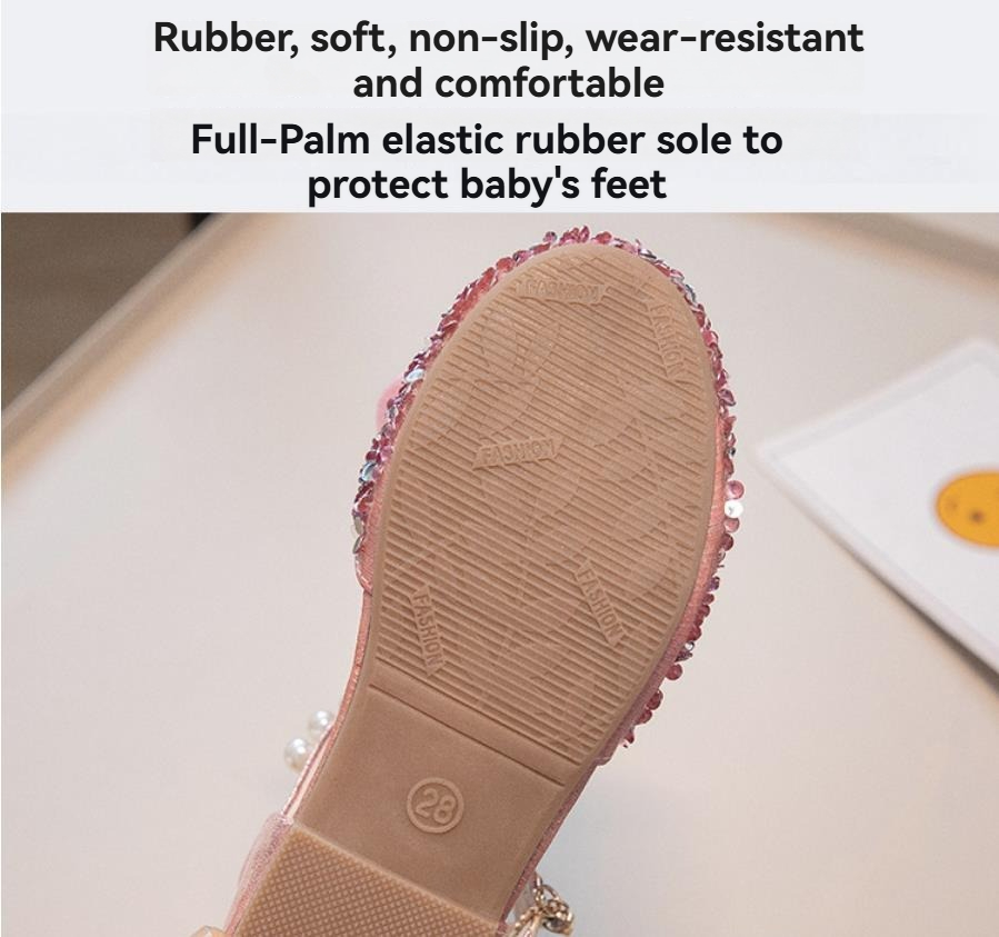 Spring/Autumn Children's Non-Slip, Durable Sandals, Leather Shoes, Soft-Soled Shoes for Little Girls, Princess Shoes