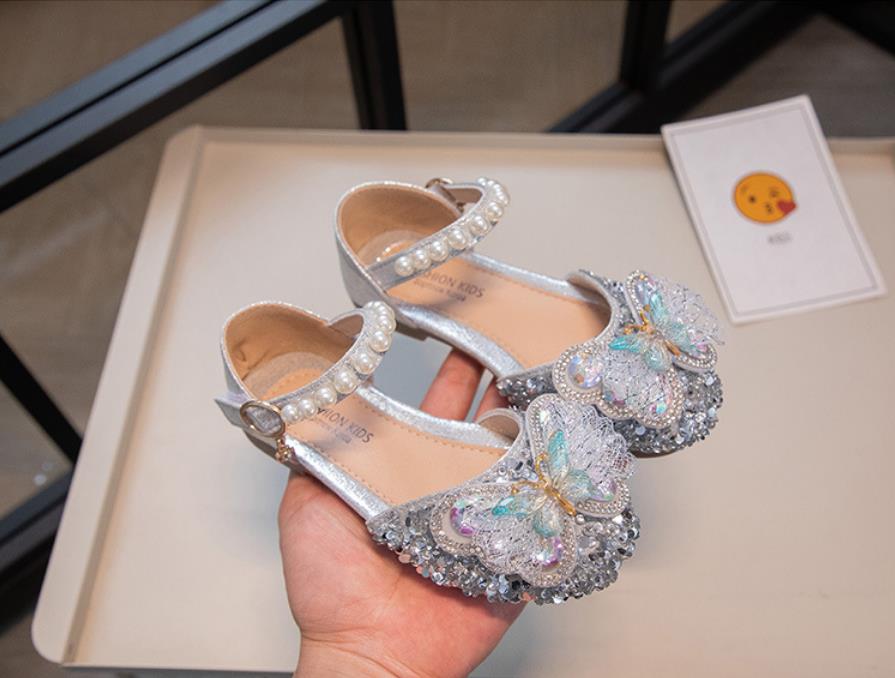 Spring/Autumn Children's Non-Slip, Durable Sandals, Leather Shoes, Soft-Soled Shoes for Little Girls, Princess Shoes