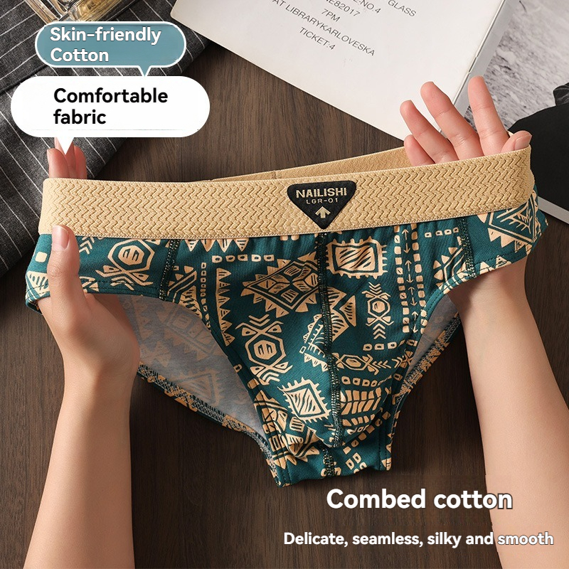 Men's Underwear: Ethnic-Style Trendy Boxer Shorts – Cotton, Breathable, Mid-Rise Boxer Shorts for Young Men