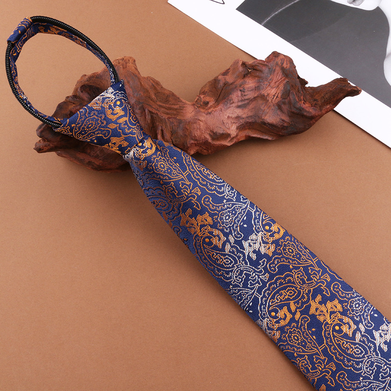Men's Formal Business Wedding Tie – No-Knot Black Formal Business Zip-Up Tie – Men's Accessories