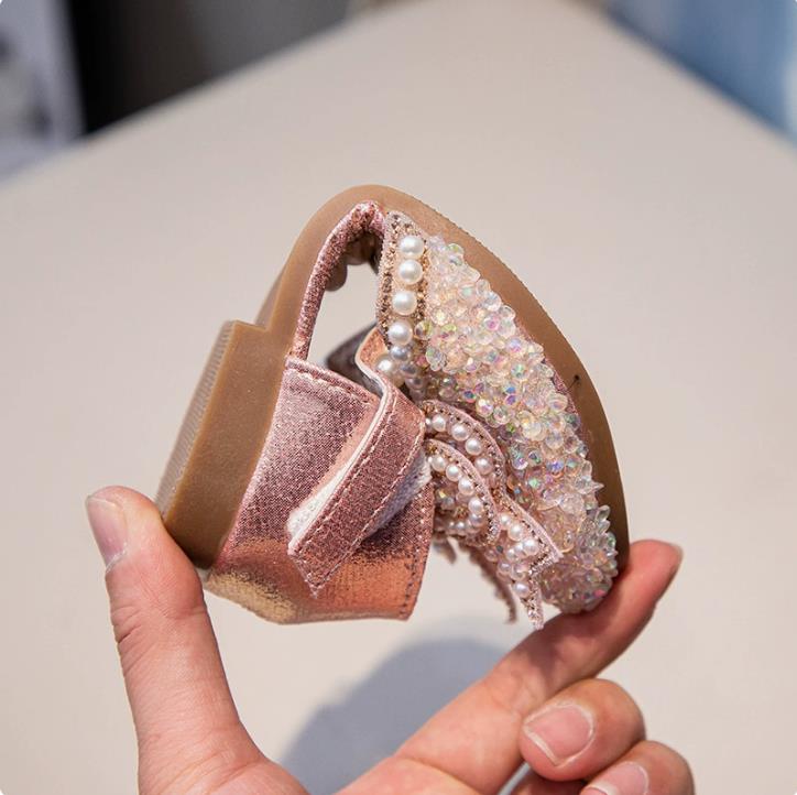 Summer Children's Non-Slip, Durable Sandals; Little Girls' Sandals; Girls' Soft-Soled Silver Performance Shoes; Girls' Princess Shoes