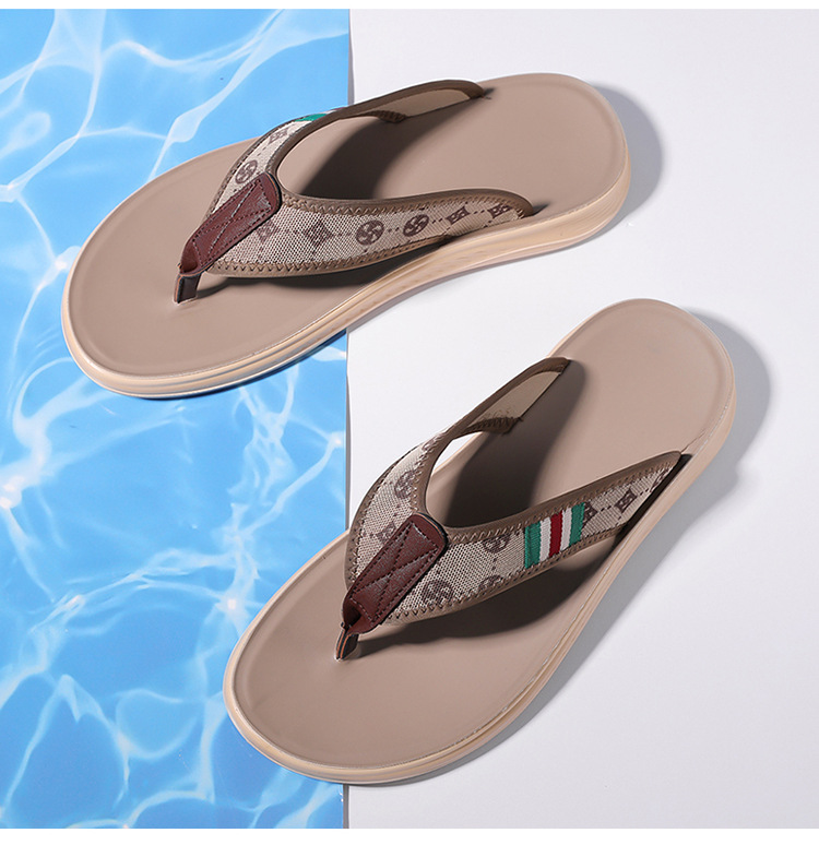 Men's Casual Breathable Comfortable Sandals: Hong Kong-Style Flip-Flops, Versatile Casual Beach Shoes, Non-Slip Men's Footwear