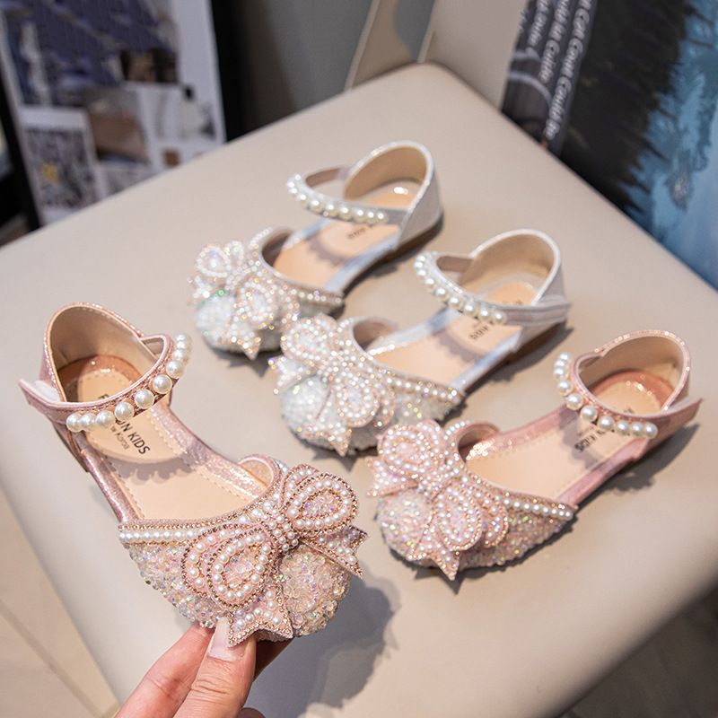 Summer Children's Non-Slip, Durable Sandals; Little Girls' Sandals; Girls' Soft-Soled Silver Performance Shoes; Girls' Princess Shoes