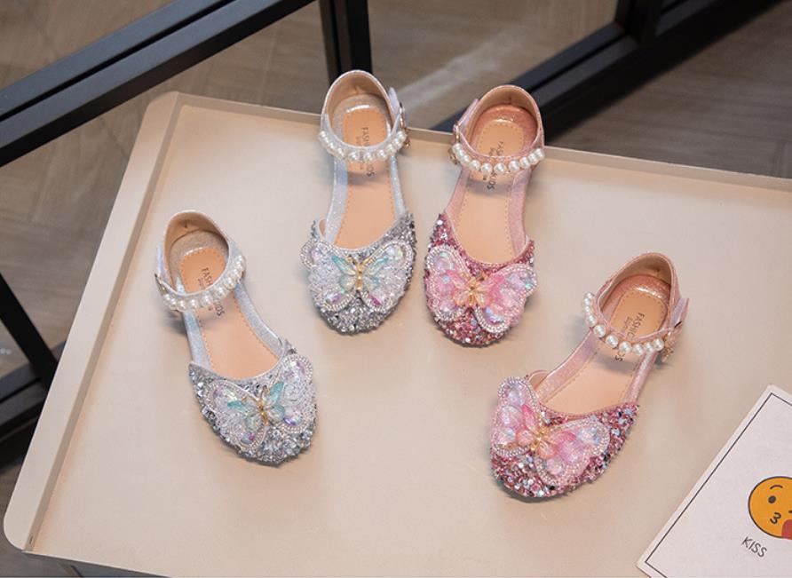 Spring/Autumn Children's Non-Slip, Durable Sandals, Leather Shoes, Soft-Soled Shoes for Little Girls, Princess Shoes