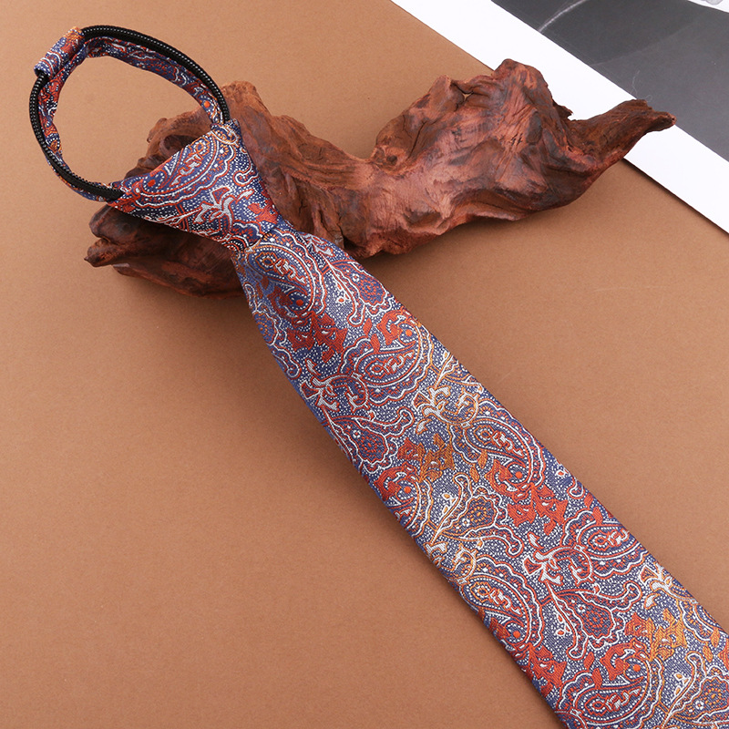 Men's Formal Business Wedding Tie – No-Knot Black Formal Business Zip-Up Tie – Men's Accessories