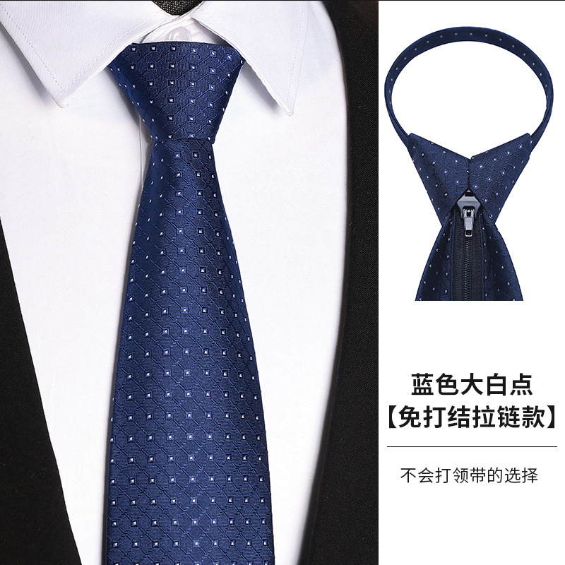 Men's Formal Business Wedding Tie – No-Knot Black Formal Business Zip-Up Tie – Men's Accessories