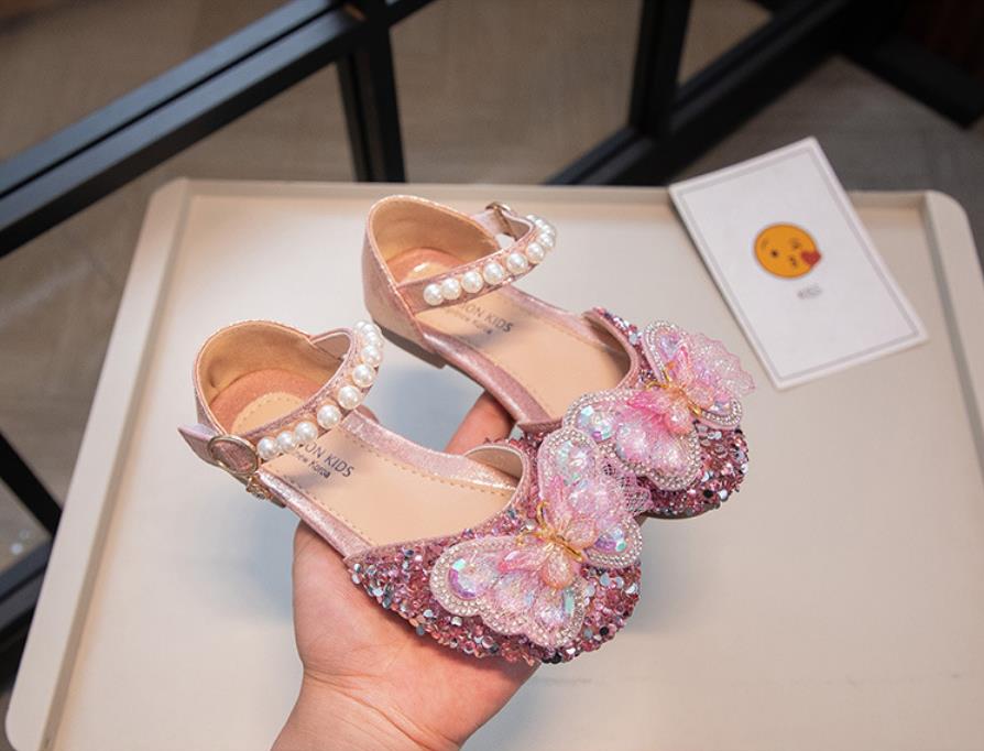 Spring/Autumn Children's Non-Slip, Durable Sandals, Leather Shoes, Soft-Soled Shoes for Little Girls, Princess Shoes