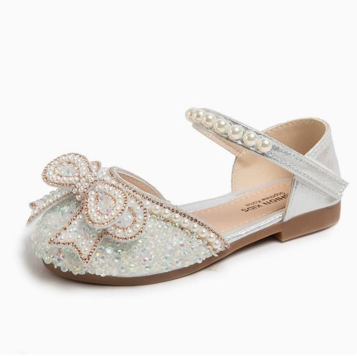 Summer Children's Non-Slip, Durable Sandals; Little Girls' Sandals; Girls' Soft-Soled Silver Performance Shoes; Girls' Princess Shoes