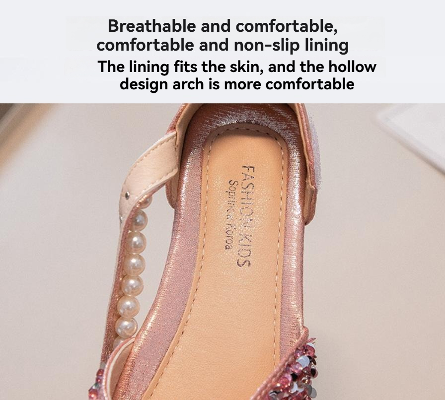 Spring/Autumn Children's Non-Slip, Durable Sandals, Leather Shoes, Soft-Soled Shoes for Little Girls, Princess Shoes