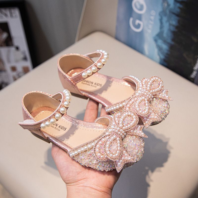 Summer Children's Non-Slip, Durable Sandals; Little Girls' Sandals; Girls' Soft-Soled Silver Performance Shoes; Girls' Princess Shoes