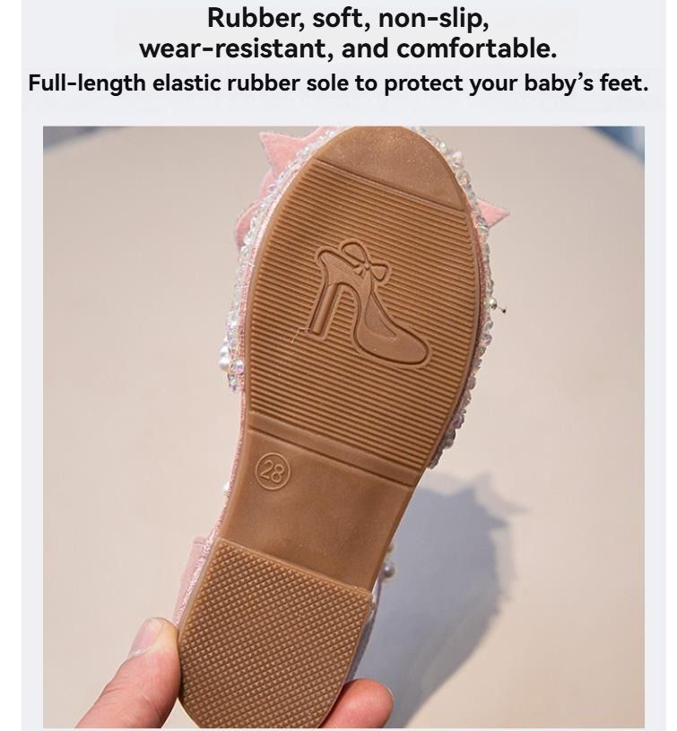 Summer Children's Non-Slip, Durable Sandals; Little Girls' Sandals; Girls' Soft-Soled Silver Performance Shoes; Girls' Princess Shoes