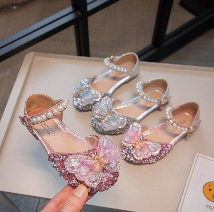 Spring/Autumn Children's Non-Slip, Durable Sandals, Leather Shoes, Soft-Soled Shoes for Little Girls, Princess Shoes
